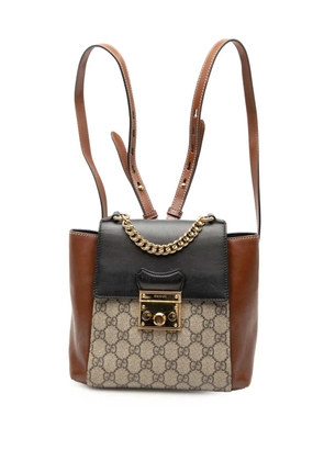 Gucci Pre-Owned 2016-2026 GG Supreme Padlock backpack - Brown