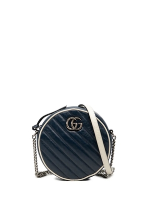 Gucci Pre-Owned 2016-2026 Mini GG Marmont Matelasse Leather Torchon Round crossbody bag - Blue