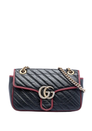 Gucci Pre-Owned 2016-2026 Medium GG Marmont Matelasse Diagonal Leather Torchon shoulder bag - Black