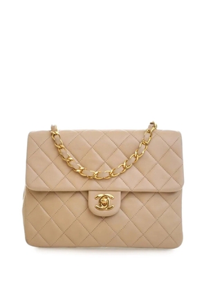 CHANEL Pre-Owned 1991-1994 Small Square Quilted Lambskin Flap crossbody bag - Brown