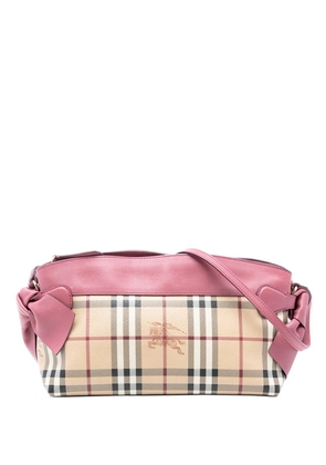 Burberry Pre-Owned 2000-2017 Haymarket Check Coated Canvas Bow Tie crossbody bag - Pink