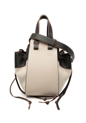 Loewe Pre-Owned 2020 Small Leather and Canvas Hammock Bag satchel - Brown