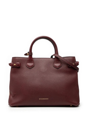 Burberry Pre-Owned 2000-2017 Medium Leather and House Check Banner satchel - Red