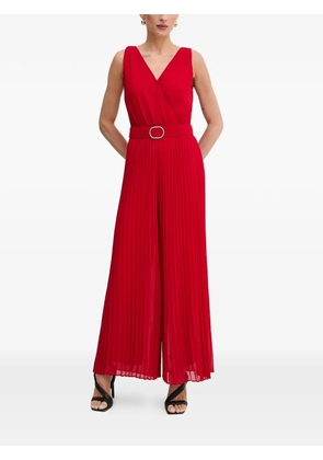 Morgan V-neck pleated jumpsuit - Red