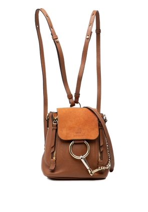 Chloé Pre-Owned 2018 Mini Calfskin and Suede Faye backpack - Brown