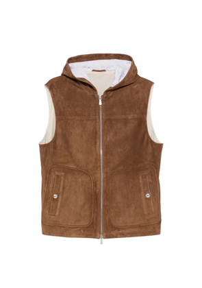 Eleventy hooded pocket gilet - Brown