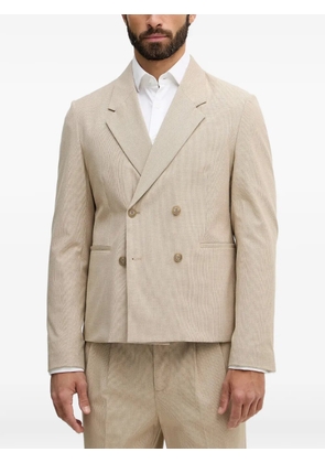 Lindbergh double-breasted pleated suit - Neutrals