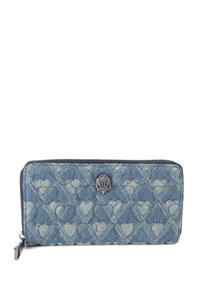 Kurt Geiger London heart-quilted zip-fastening wallet - Blue