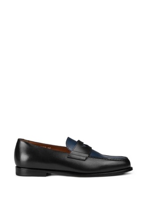 Doucal's two-tone leather loafers - Black