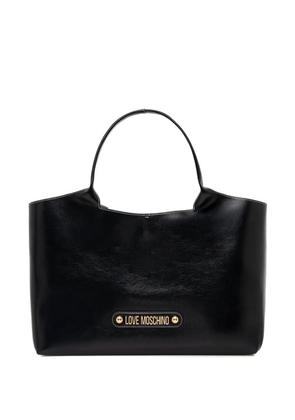 Love Moschino logo-appliqué tote bag - Black