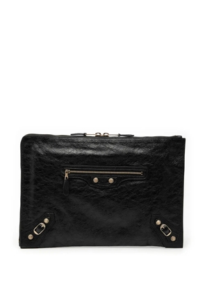 Balenciaga Pre-Owned 2018 Lambskin Motocross Giant 12 Zip Around Flat clutch bag - Black