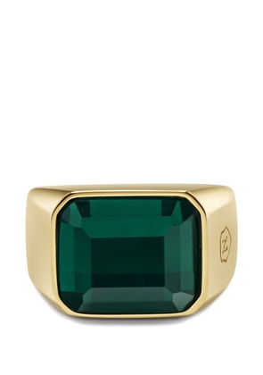 Nialaya Jewelry green zircon signet ring - Gold