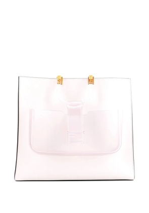 Fendi Pre-Owned Sunshine Pocket Shopper Leather with PVC Large tote bag - White