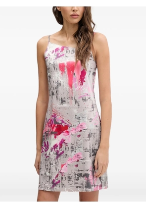 Karl Lagerfeld Jeans tie-back printed mini dress - Grey