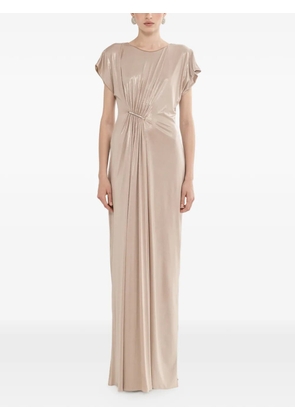 NISSA ruched metallic maxi dress - Neutrals