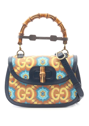 Gucci Pre-Owned 2010-2026 Medium GG Coated Canvas Kaleidoscope 1947 Bamboo Top Handle satchel - Orange