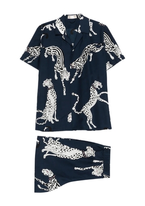 Olivia von Halle Emeli printed short-sleeve pyjama (set of two) - Blue