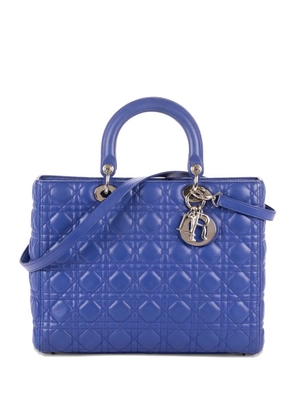 Christian Dior Pre-Owned large Lady Dior quilted tote bag - Blue
