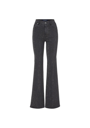 Veronica Beard Crosbie rhinestone wide-leg jeans - Black