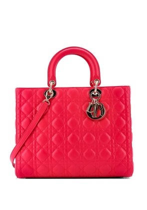 Christian Dior Pre-Owned Lady Dior Bag Cannage Quilt Lambskin Large tote bag - Pink
