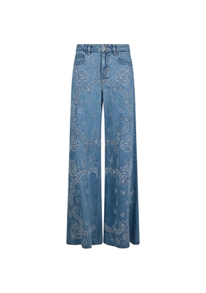 LIU JO embroidery flared jeans - Blue