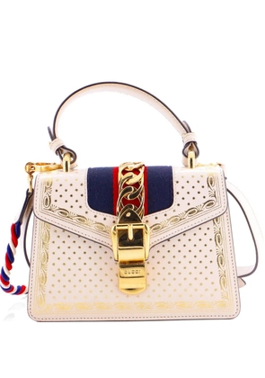 Gucci Pre-Owned Sylvie Top Handle Bag Printed Leather Mini shoulder bag - Neutrals