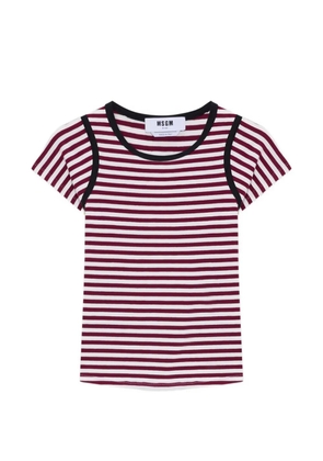 MSGM striped trim T-shirt - Red