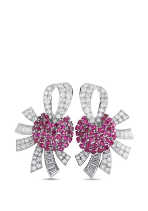 LB Exclusive diamond and ruby earrings - Silver