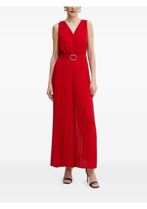 Morgan pleated belted jumpsuit - Red