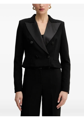 Morgan double-breasted cropped blazer - Black