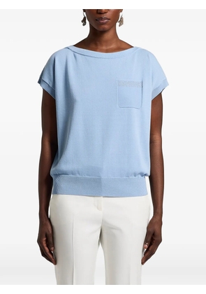 Peserico cotton knitted T-shirt - Blue