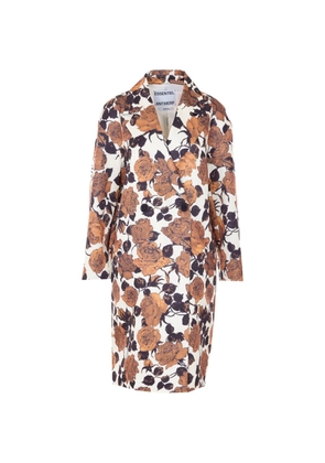 Essentiel Antwerp floral-print double-breasted coat - Neutrals