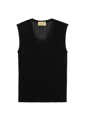 Momoni Takoda round-neck ribbed top - Black