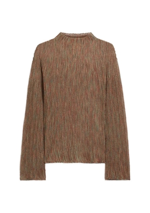 Momoni ribbed flared-sleeves sweater - Brown