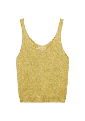 Momoni David ribbed plain knit tank top - Gold