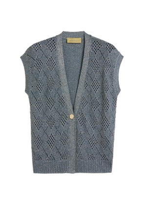 Momoni Pedro diamond-pattern vest - Blue