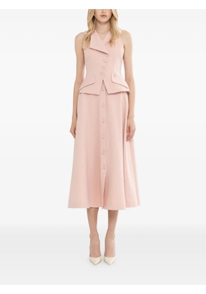 NISSA button detail midi skirt - Pink