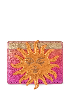 Kurt Geiger London sun-motif grain leather card holder - Pink