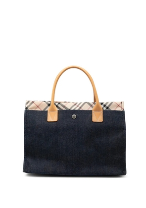 Burberry Pre-Owned 2000-2017 Nova Check Trimmed Denim tote bag - Blue
