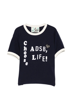 Andersson Bell flocking baby ringer T-shirt - Blue