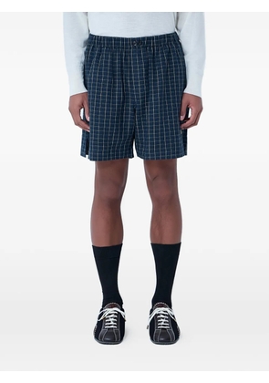 Wales Bonner checked elasticated tailored shorts - Blue