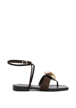 Donnarì gold-tone-embellishment ankle-strap sandals - Brown