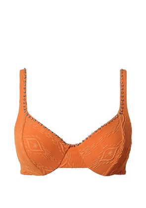 TWINSET embossed embroidered underwire bikini top - Orange