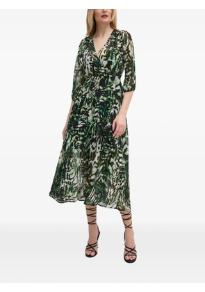 Morgan V-neck gathered midi dress - Black