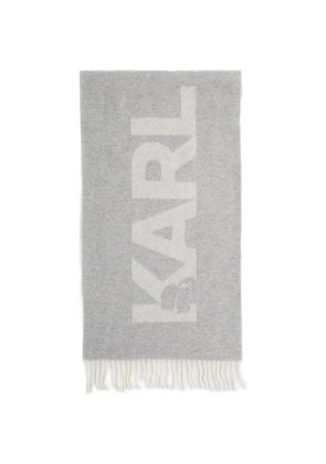 Karl Lagerfeld logo-detail scarf - Grey