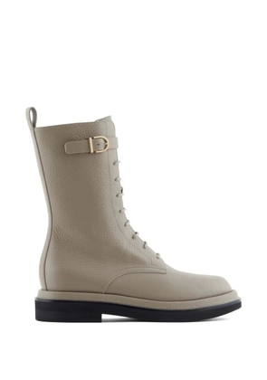 Giorgio Armani buckle lace-up boots - Grey