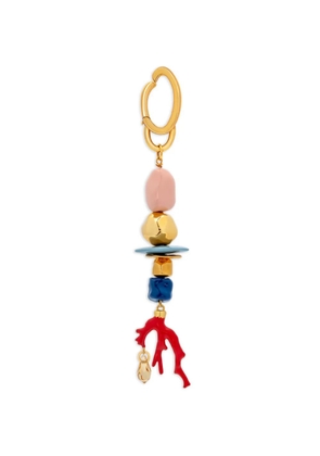 Oscar de la Renta multicolour beaded bag charm - Gold
