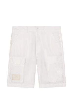 HOMIES MARBELLA logo-patch linen cargo shorts - White