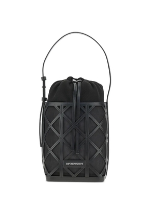 Emporio Armani geometric-design bucket bag - Black