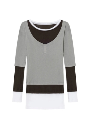 Gimaguas Gemma long-sleeve button mini dress - Grey